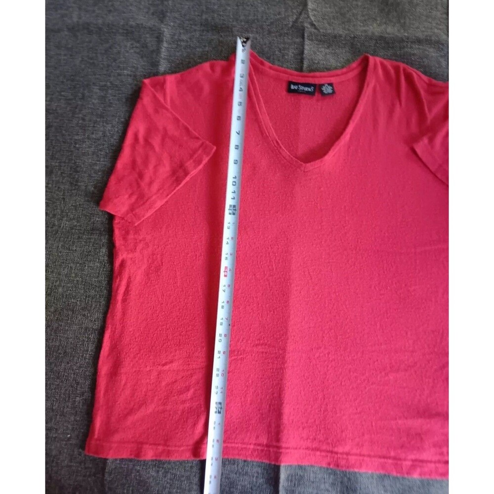 shirt 2X Womans Bay Studios Red Short Sleeve Summer Sweater Size